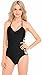 v28 Womens One Piece Sexy Twisted Plunge Neck Strappy Swimsuit Swimwear Monokini Bathing Suit (Medium, Strappy Black)