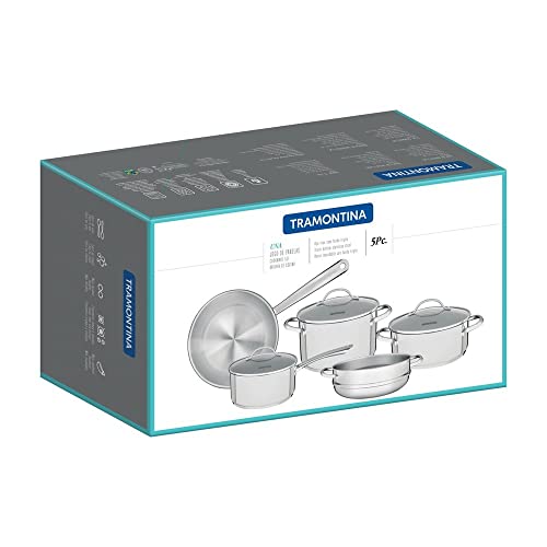 Jogo de Panelas Tramontina Una Inox com Fundo Triplo 5 Peças COPIA1