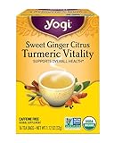 Yogi Tea - Sweet Ginger Citrus Turmeric Vitality (6 Pack) - Supports Overall Health - 96 Tea Bags
