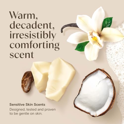 Image of Aveeno Daily Moisturizing Body Wash with A Cocoa Butter Vanilla Scent & Soothing Prebiotic Oat, Provides Long-Lasting Hydration for Sensitive Skin, Hypoallergenic, Paraben-Free, 18 fl. oz