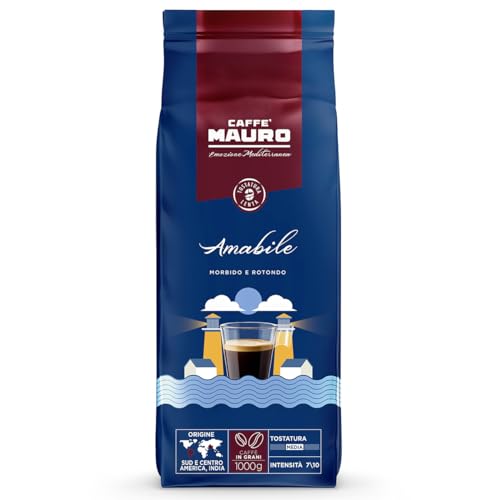 Caffè Mauro - Miscela Amabile - Intensità 7/10 - Caffè in grani confezione 1 Kg