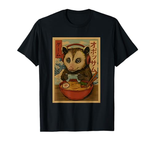 Cute Kawaii Gamer Opossum Ramen Retro Japanese Gaming T�V���c