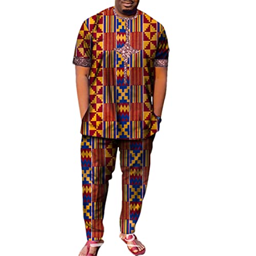 Ensemble Dashiki 24FS1244 homme M avec haut manches courtes et pantalon long