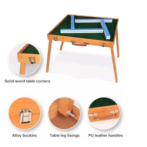 Mesa plegable de Mahjong con set de 144 fichas miniatura 3
