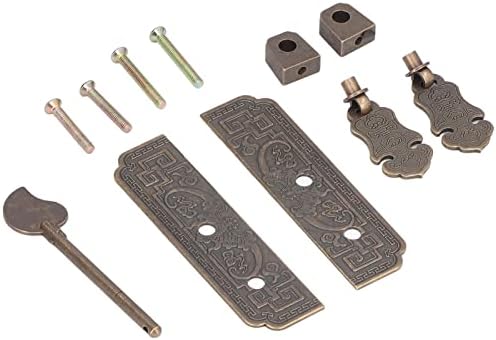 Brass Cabinet Handle Retro Sound Component Rack Accessory for Cabinet Faceplate Door Pull Plate with Auspicious Bat Pattern