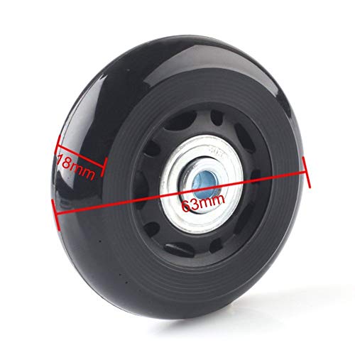 F-ber Luggage Suitcase Replacement Kit - 64mm x 18mm ABEC 608zz Inline Outdoor Skate Wheels (2 Pack) - OD:64 W:18 ID:6 Axles:30 & 35mm