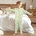 NUSTAPU Fashion Leopards Pajamas Unisex Soft Cotton Two Piece Set Long Sleeve Top Elastic Waist Pants Sleepwear Green Leopard 1 Year