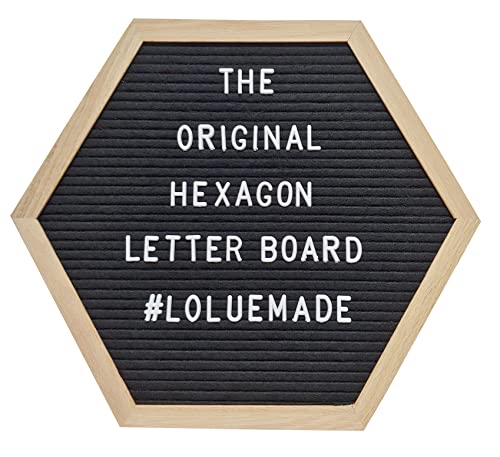 Up To 50% OFF The ORIGINAL Hexagon Felt Letter Board Set by The LoLueMade Company: Wood Frame, 100's of Presorted and Precut Letters, Numbers, Characters, Emojis Nicely Organized in a Portable Clear Box, Includes Installed Wall Mounting Hook, Wood Easel Stand (Black) Crazy Clearance The ORIGINAL Hexagon Felt Letter Board Set by The LoLueMade Company: Wood Frame, 100's of Presorted and Precut Letters, Numbers, Characters, Emojis Nicely Organized in a Portable Clear Box, Includes Installed Wall Mounting Hook, Wood Easel Stand (Black)