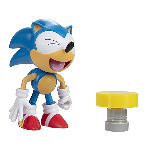 Sonic The Hedgehog 4-Inch Action Figure Classic Sonic With Spring Collectible Toy #TOP2