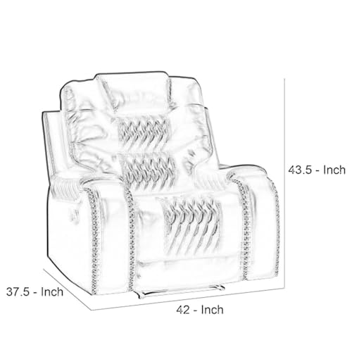 Image of Torque Mikkel 1 Seater Recliner Chairs for Home Office-Grey | Leatherette Recliner Sofa 1 Seater | Manual Relaxing Single Chair for Adults -1 Year Warranty