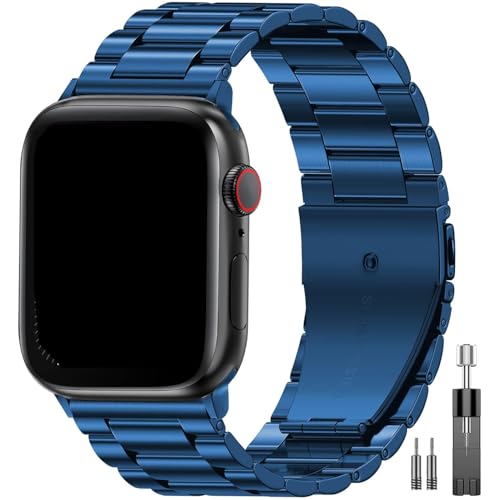 Image of EPULY Metal Band Compatible with Apple Watch Bands for Men 49mm 46mm 45mm 44mm 42mm 41mm 40mm 38mm, Business Stainless Steel Strap for iWatch Bands Series 11 10 9 8 7 6 5 4 3 2 1, SE3 2 1, Ultra3 2 1