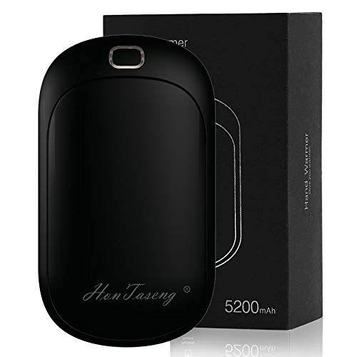 HonTaseng Calentador de manos - 2020 mejorado, recargable, batería externa de 5200 mAh, calentador de manos portátil, calentador de manos eléctrico, calefacción eléctrica segura por USB, frío invierno