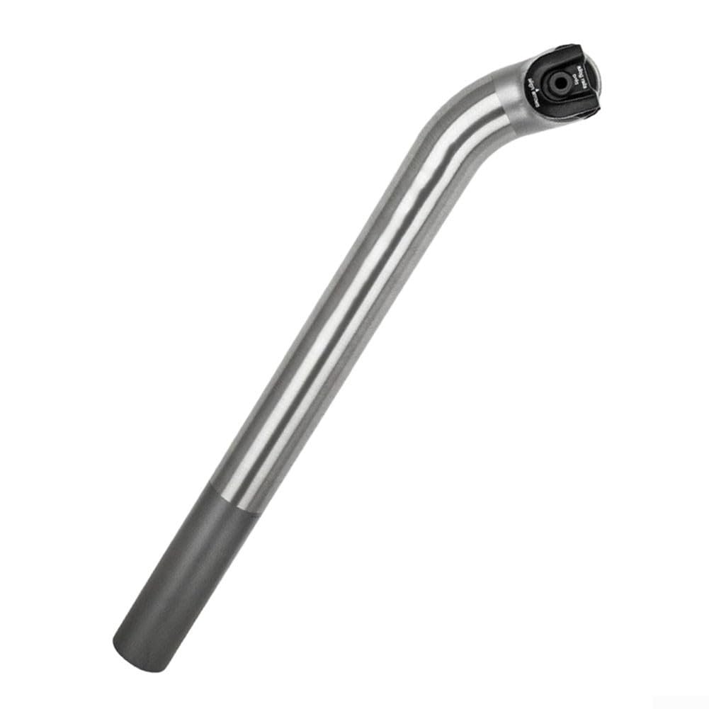 Tija de sillín ultraligera GR5 de 31,6 mm o 27,2 mm con diseño flotante de desplazamiento de 17 o 25 grados para bicicletas de carretera y montaña, color plateado, 350 mm de longitud (31,6