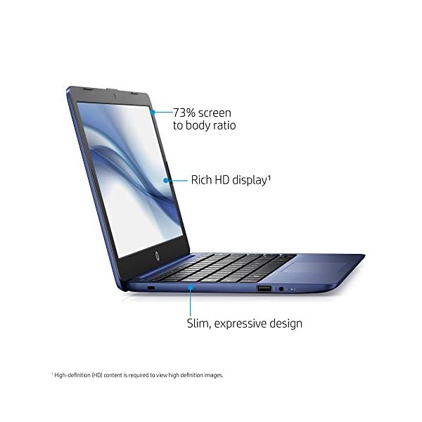 HP Stream 11.6-inch HD Laptop, Intel Celeron N4000, 4 GB RAM, 32 GB eMMC, Windows 10 Home in S Mode with Office 365 Personal for 1 Year (11-ak0010nr, Royal Blue)