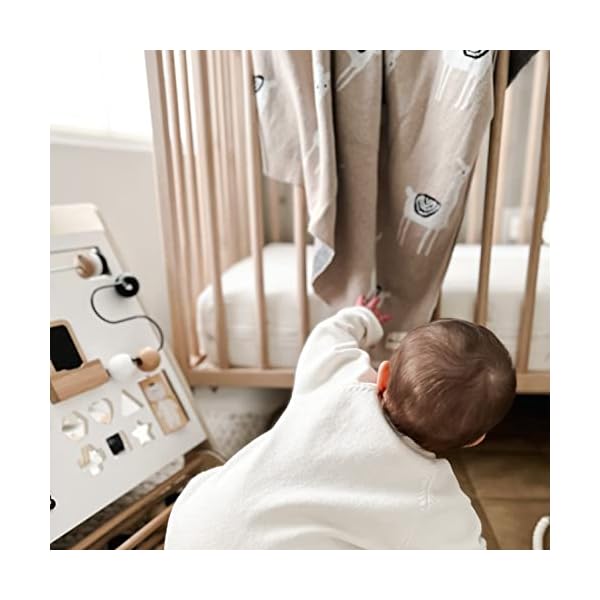 Bleu La La Babydecke - 100% Luxuriöse Weichbaumwollstrick Warme Gemütliche Kuscheldecke für Kinderwagen und WiegePuckdecke für Neugeborene Säuglinge und Kleinkinder – Bild 9