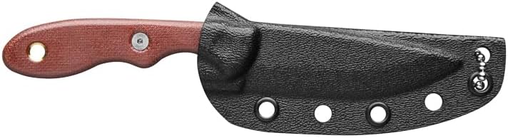 TOPS Knives Mini Scandi Knife Full Tang Fixed Blade- Black Traction Coating Blade Finish- Black Kydex Sheath