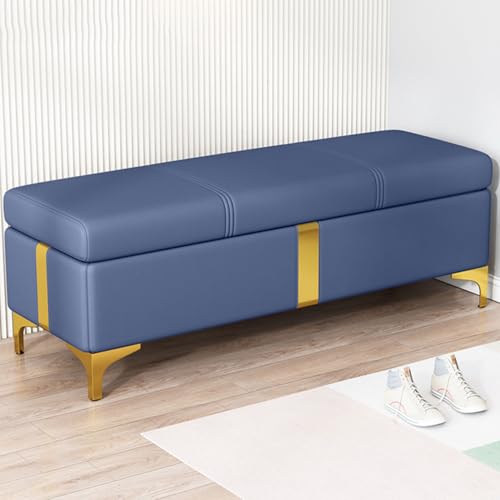 AEGCAOJH Banco de Almacenamiento otomano Banco de Almacenamiento Baúl con Tapa Reposapiés de Cuero con Asiento de Ventana de Almacenamiento Banco Taburete de Extremo de Cama con Patas de me