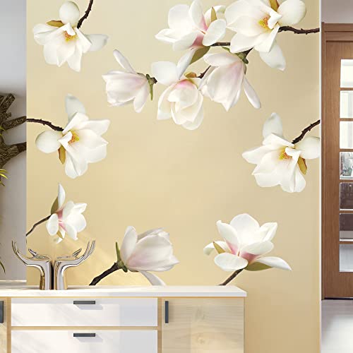 Vinilos Decorativos Magnolia Floral Blanca 3D 2 hojas miniatura 3