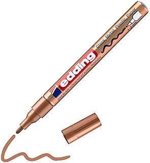 edding 751 gloss paint marker - copper - pack of 1 paint marker - round nib 1-2 mm - paint pen for glass, pebbles, wood, plastic, paper - waterproof, high coverage