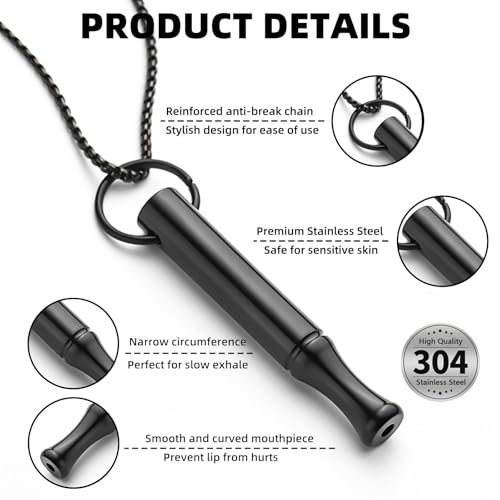 Breathing Necklace for Anxiety Relief Breathlink Stop Smoking Quit Vaping Aids Fidget Necklace for Smoking Cessation Vaporless Smokeless Inhaler for Adult Women Men (1, Rainbow)3