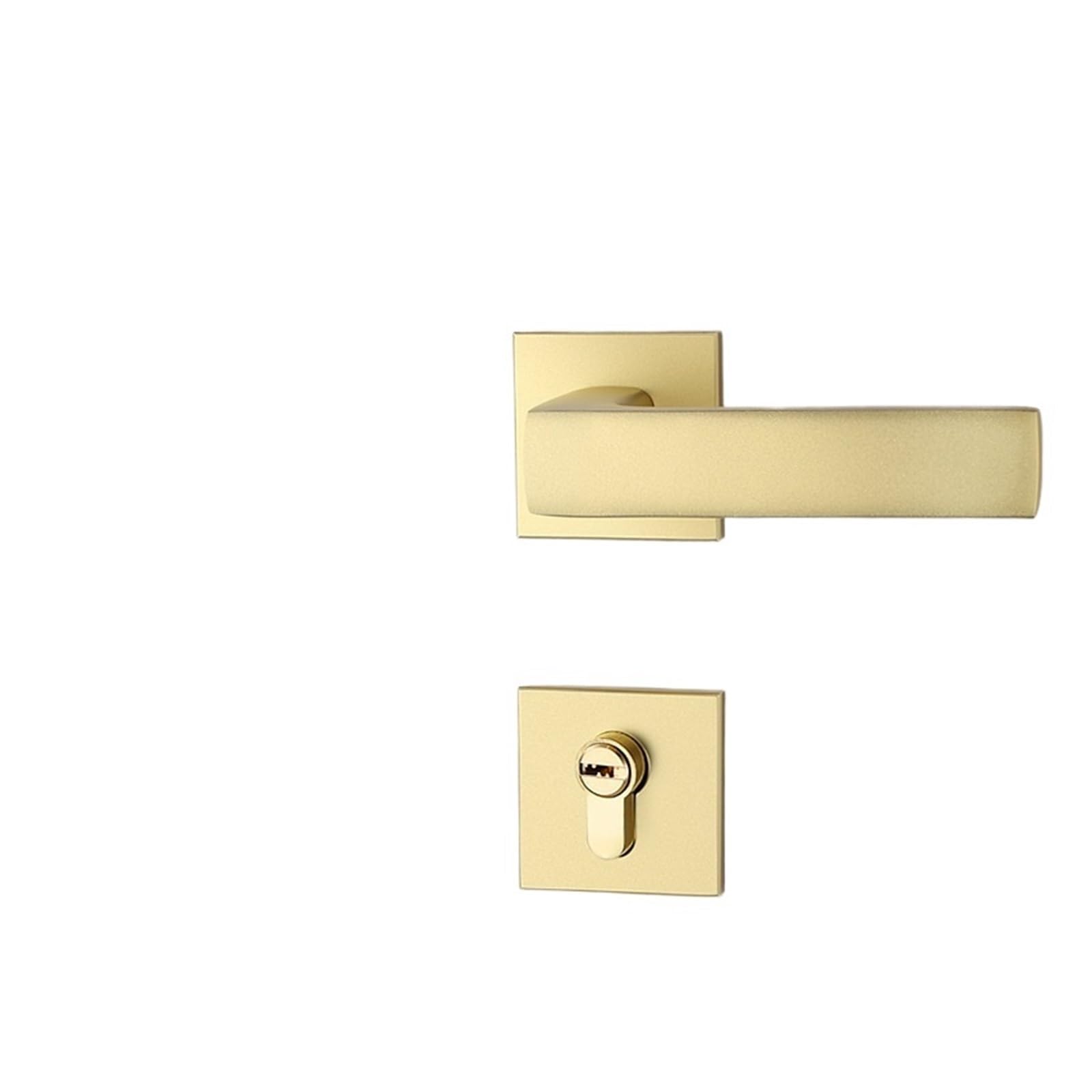 ZONSHJDKR Silent Split Lock Bedroom Exterior Door Handle Aluminum Alloy Indoor Wooden(DS 402 Alluvial Gold)