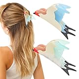 2 PACK Acetate Swallow Women Hair Clips for Thin Hair, Funky Bird Shaped Cellulose Acetate Claw Clips, Sweet Barrettes, Bird Shape Claw Clips for Daily Wear