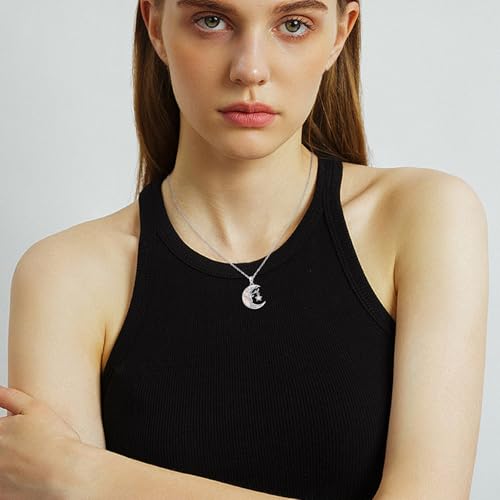 Tree of Life/Celtic/Moon Necklace 925 Sterling Silver Moon Pendant Abalone/Opal jewelry for Women Sister3