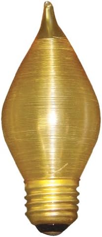 6PK Bulbrite 431140 40C15A 40-Watt Incandescent Spunlite C15 Chandelier Bulb, Medium Base, Amber