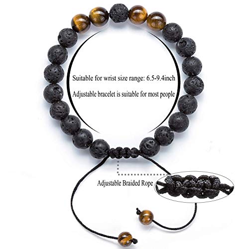 En Women 8Mm Lava Chakra Essential Oil Diffuser Bracelet Yoga Meditation Bead Bracelet Set #TOP4
