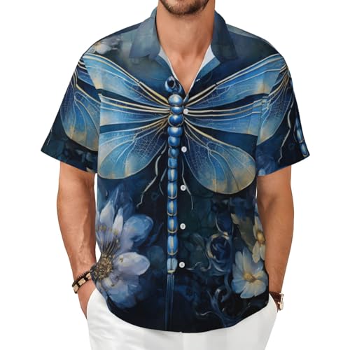Chemise libellule bleue homme pour vos voyages et sorties d'été