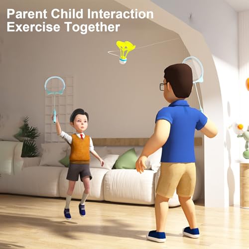 Badminton Trainer Kit - Selbstpraxisrebounder | Elastic Swing Trainer | Einzelspieler -Rebound -Übungswerkzeug, Lumineszenzball -Trainingset, Ausrüstung für Kinderübungen