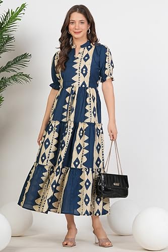 Image of Kuruti B Sheets Women's Cotton Floral Printed Regular Fit Anarkali Kurta for Women