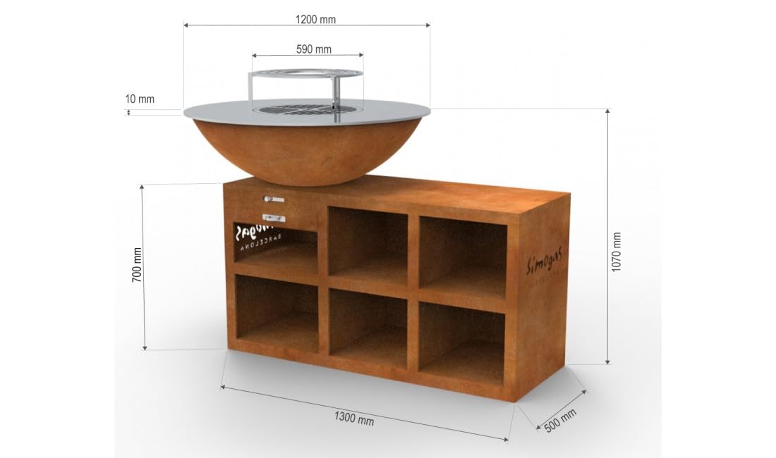 Simogas - Braciere Corten Jupiter 100 cm