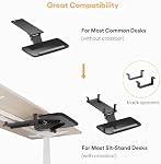 PrimeCables Plateau pour clavier sous le bureau, 18.3" L x 9.4" P (seulement le plateau) | Réglable, plateforme pour souris, robuste