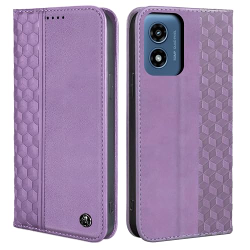 Image of Wallet Case for Motorola Moto G Play 5G (2024) 6.5 inch - Moto G 5G 2024 Flip case, PU Leather Strong Magnetic Folio Phone Cover with Card Holder Slots, Purple