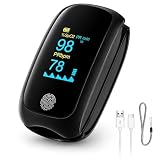 Pulse Oximeter with Respiration Rate Monitor, Rechargeable Fingertip Blood Oxygen Monitor with TFT Display, Accurate SpO2 Oximeter for Wellness, Fitness, and Aviation Use