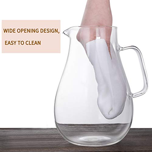 image for HIWARE 64 Ounces Glass Pitcher with Stainless Steel Lid / Water Carafe
