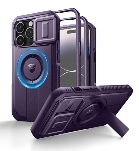 Coque iPhone 14 Pro magnétique haut de gamme violette blindée Dexnor