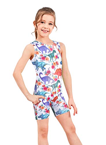 Image of HOZIY Gymnastics Leotards for Girls Unicorn Aurora Rainbow Mermaid Dinosaur Cupcake Sparkle Biketard Toddlers Kids Children