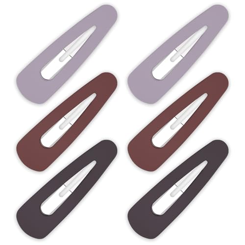6PCS Large Matte Red Snap Hair Clips for Women, 3.5 Inch Acrylic Metal Barrettes for Thick Hair, Half-Up Styles & Everyday Wear