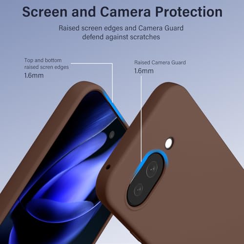 Image of X-level for Google Pixel 9A Case Slim Fit Soft Flexible TPU Ultra-Thin Grip Matte Finish Coating Phone Back Cover, Light Shockproof Protective Pixel 9A Phone Case for Women Men-Brown