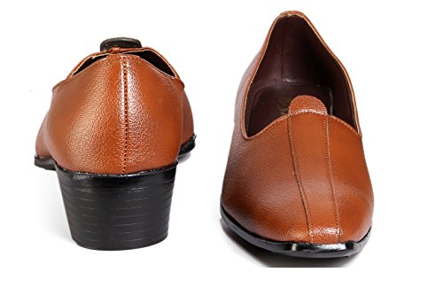 Men's 2 Inch Heel Height Increasing Traditional Slip-on Punjabi Jutti, Nagra - Image 5