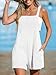 CUPSHE Women's Rompers Sleeveless Square Neck Jumpsuits Wide Leg Bib Overall with Pockets Outfit Casual Beach White,M