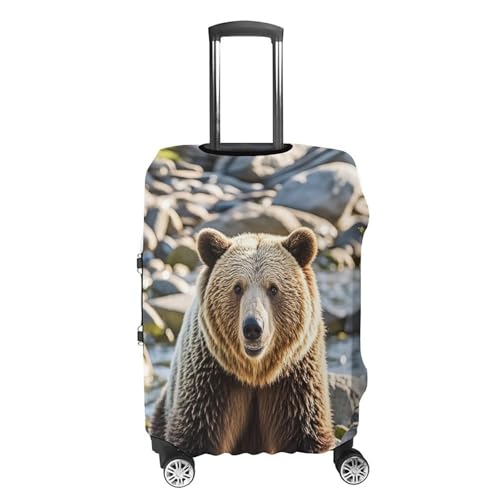 Encounter Animal Bear Luggage Cover, Elastic Luggage Protector Fits 19-32in Suitcases, Washable & Anti-Scratch Suitcase Cover for Men Women S4