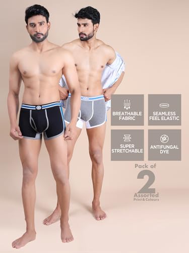 Image of RUPA Colors Mens Premium Sporty Front Open Mini Trunks| Breathable Fabric | Super Stretchable | Pack of 2