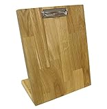 Tischmodell Hochformat Klemmbretthalter für DIN A4 aus 20 mm Eiche-Massiv-Holz