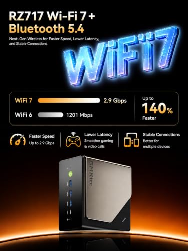 Image of GMKtec EVO-T2S AI Mini PC Core Ultra X7 358H (up to 5.1GHz) Mini Gaming Computers, 64GB LPDDR5X 8533 MT /S, Phison AI SSD 853GB PCIe 5.0 SSD, Oculink, WiFi 7, BT5.4 & Dual USB4, Dual NIC 10G /2.5G