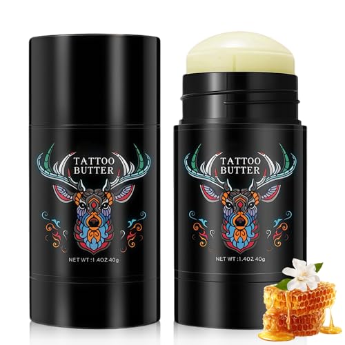 2 Piezas 40g Crema para Tatuajes, Crema Tattoo de Mantequilla para Tatuajes Antiguos y Nuevos, mantequilla para tatuajes, crema para tatuajes reforzados