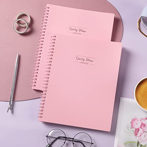 Daily Planner Undated - To Do List Notebook , 7" X 9" Hourly Schedule Calendar Planner Meal, Day Planner Appointment Book With Pocket, Flexible Cover #TOP6