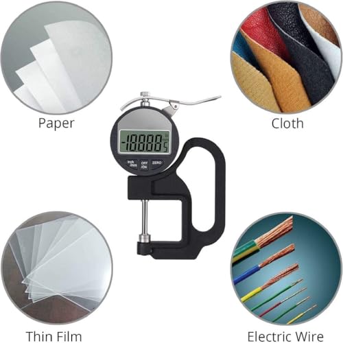 Image of Digital Thickness Gauge 0-12.7mm / 0.5 Inch Electronic Micrometer with Large LCD Display, 0.001mm High Precision, Inch /Metric Conversion (0.001 MM 0 to 12.7mm)